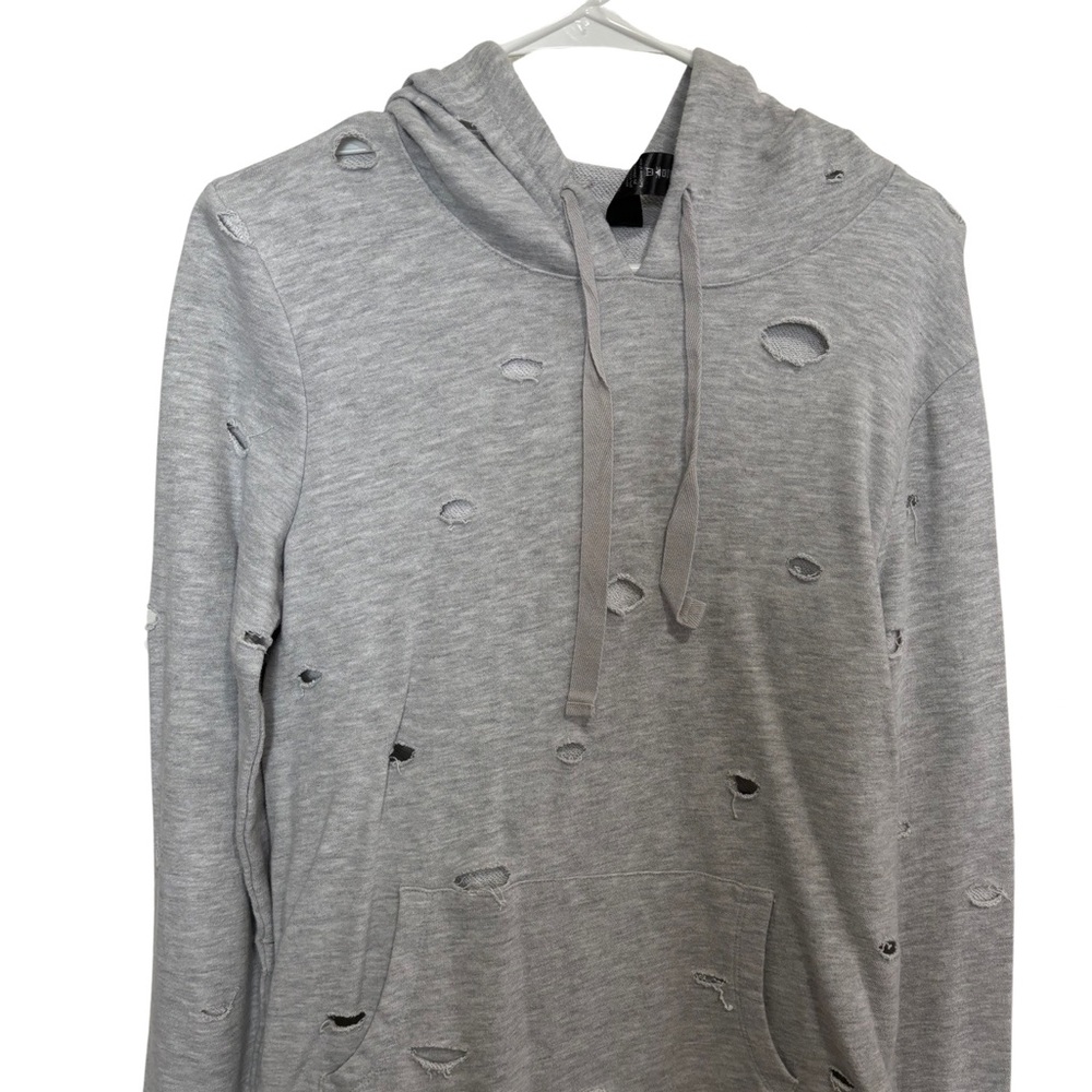 Yogalicious Top Distressed Holey Hoodie Sweatshirt L new condition